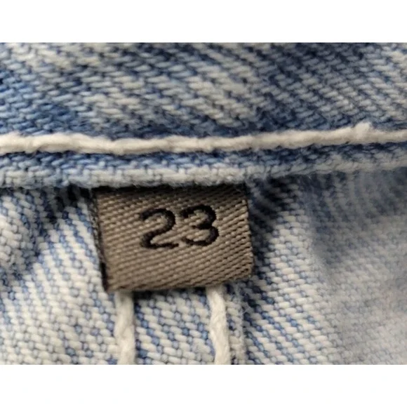 Carmar Distress Mini Jean Skirt Womens 23 Blue Denim Pockets Full Zip Grunge - Picture 4 of 13